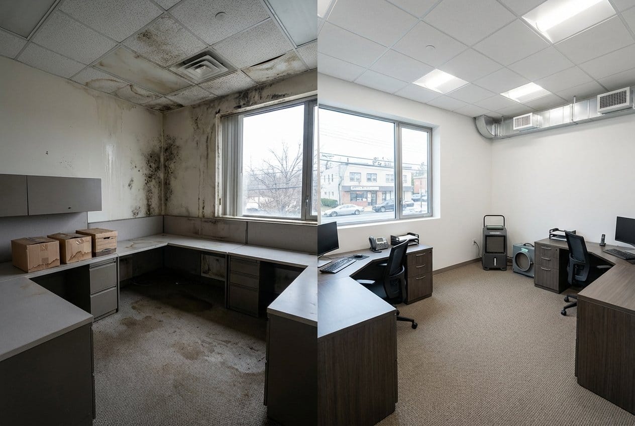 Bathroom & Kitchen Mold Removal restoration — commercial office space of commercial property in Fort Lee, NJ