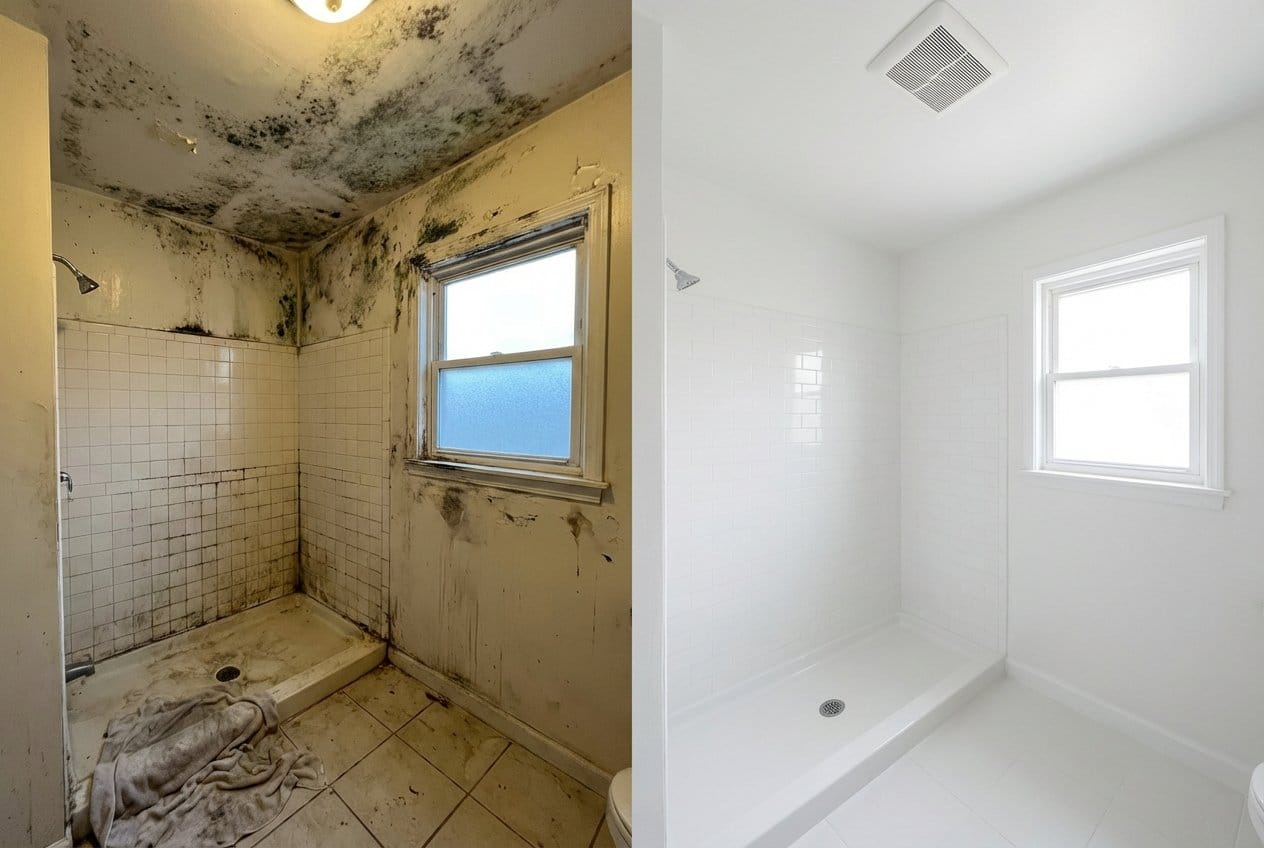 Fort Lee Mold Removal bathroom restoration before and after in Fort Lee