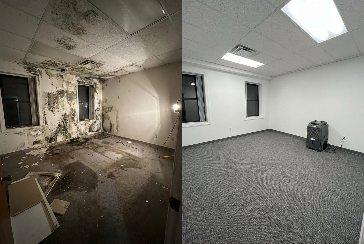 Fort Lee Mold Removal commercial office space restoration before and after in Fort Lee
