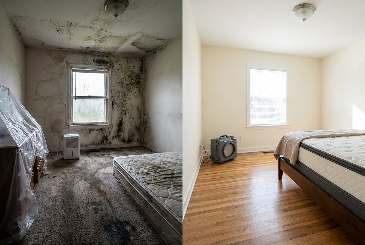 Fort Lee Mold Removal bedroom restoration before and after in Fort Lee